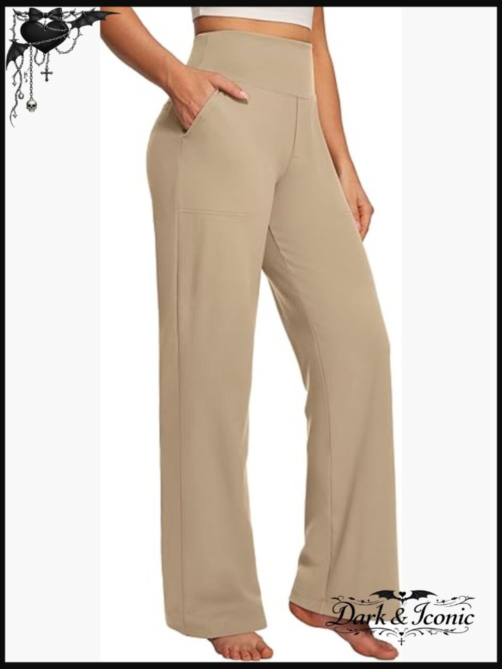 Wide Leg Yoga Pants Tummy Control High Waist Stretchy Work Dress Pants with